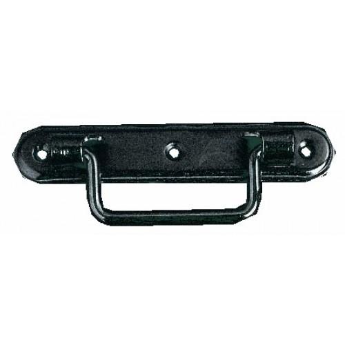 POIGNÉE DE VOLET EMBOUTIE EN ACIER NOIR SUR PLATINE - LONGUEUR 190 MM TORBEL