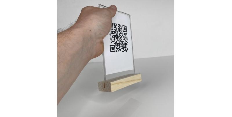 Porte-menu en bois personnalisable avec couvercle en plexiglas de 2 mm - haute résistance aux chocs_0