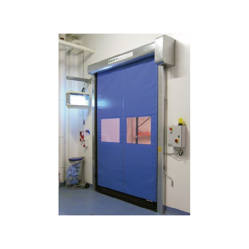 Porte rapide souple à enroulement - utilisation intérieure - 8000 x 8000 mm - structure en acier galvanisé_0
