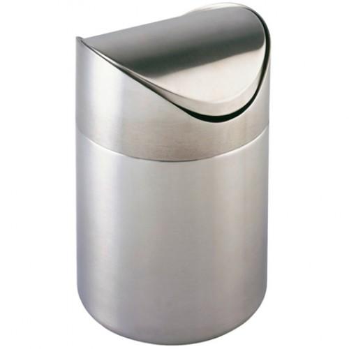 POUBELLE AVEC COUVERCLE À BASCULE - OTRANTO - INOX - 3 LITRES WENKO