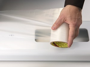 Film de protection de surface - adhésif ou scotch - résistant aux UV et à dépose facile_0
