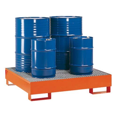Bac de rétention en acier avec caillebotis galvanisé - 206 litres pour lubrifiants_0