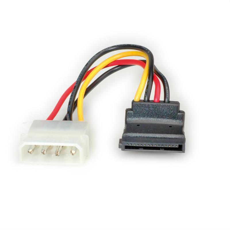 ROLINE Câble adaptateur 4 pôles HDD / S-ATA, coudé, 0,1 m_0