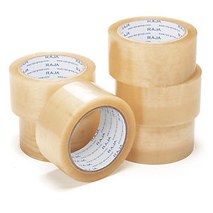 RUBAN ADHÉSIF POLYPROPYLÈNE TRANSPARENT RAJA STANDARD, 28 MICRONS 48 MM X 66 M