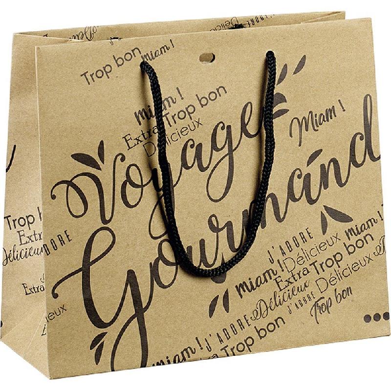 Sac kraft voyage gourmand 25x10x22cm par 12_0