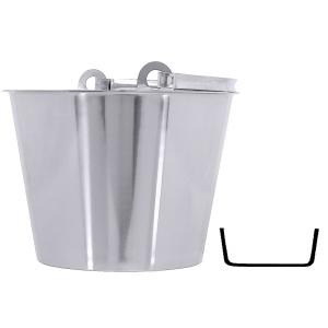 SEAU SANS BAGUE DE FOND 10 L EN INOX 18/10 HAUTE BRILLANCE