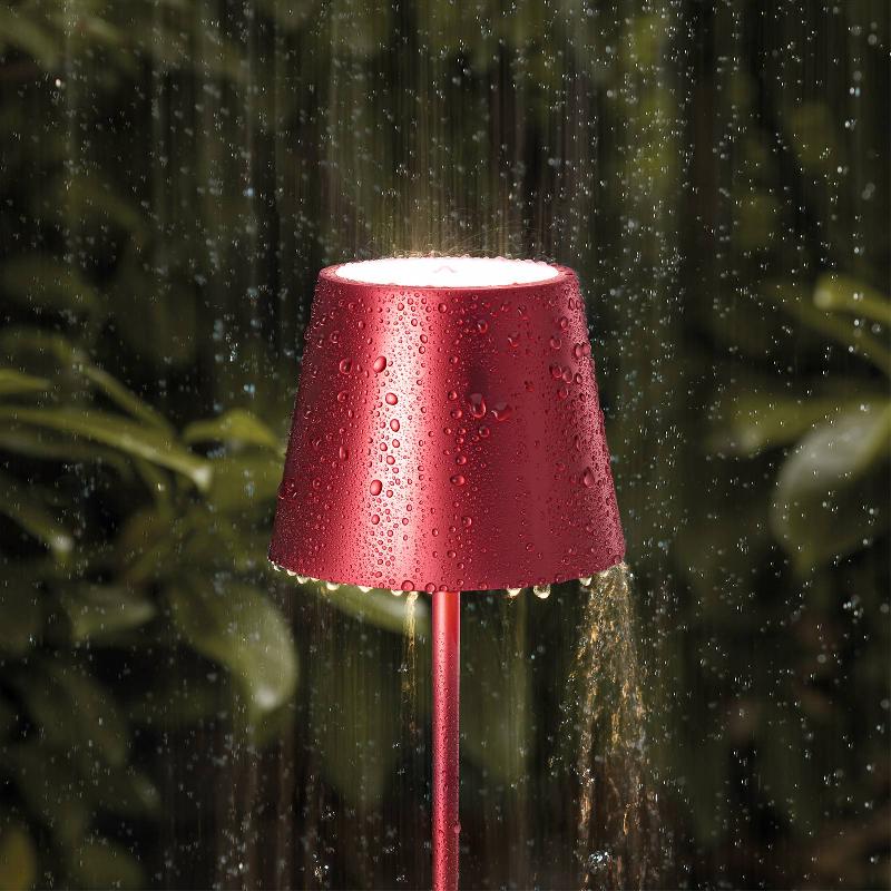 SIGOR LAMPE DE TABLE LED RECHARGEABLE NUINDIE MINI, RONDE, USB-C, ROUGE CERISE