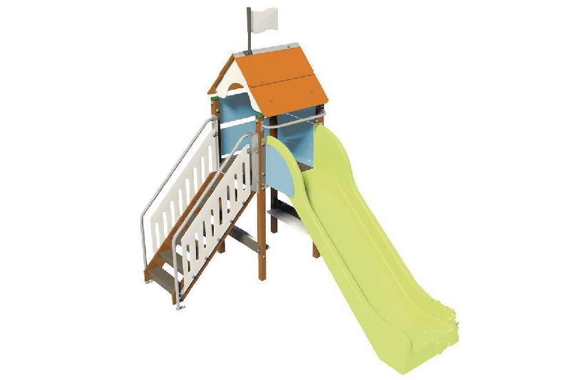 STRUCTURE CITADELLE DONJON - BOIS - SCELLEMENT - POLY - ORANGE/BLEU-WIKI CAT - MANUTAN COLLECTIVITÉS