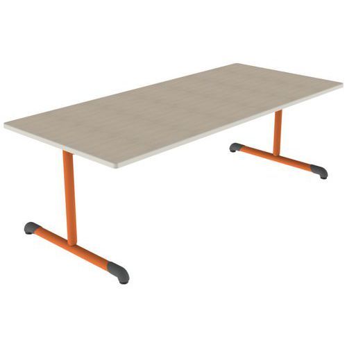 TABLE BANDANA 180X80 T3 DL STR POLY. ÉRABLE G. BEIGE/PAPAYE - MOBIDECOR