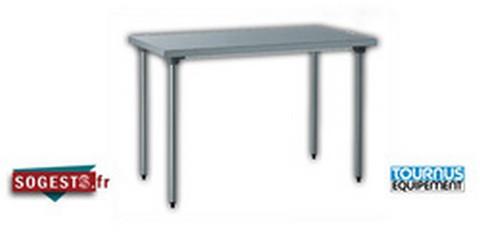 TABLE INOX CENTRALES SUR PIÉTEMENT HAUTEUR 900 MM GAMME 600 MM  600 X 1000