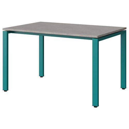 TABLE MALIBU 120X80 T5 SOUDÉ STR ABS BÉTON F186/BLEU 5018