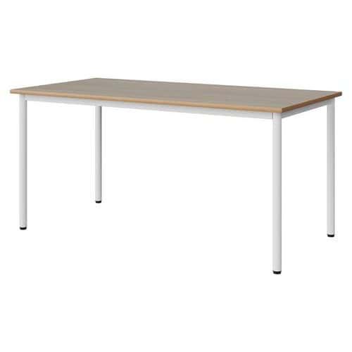 TABLE MALIBU 160X80 T6 4P STRA ALAISÉ CHÊNE 1146/BLC 9016 - MANUTAN EXPERT