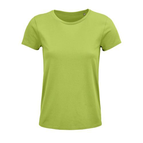 TEE-SHIRT PERSONNALISABLE FEMME COTON ORGANIQUE BIO JERSEY 150 VERT POMME