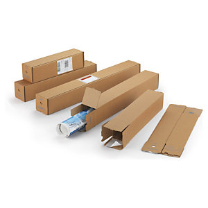 TUBE CARTON CARRÉ BRUN À FERMETURE ADHÉSIVE