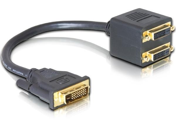 DELOCK ADAPTATEUR DVI 25 PRISE MÂLE Á 2X DVI 25 FEMELLE 65051_0