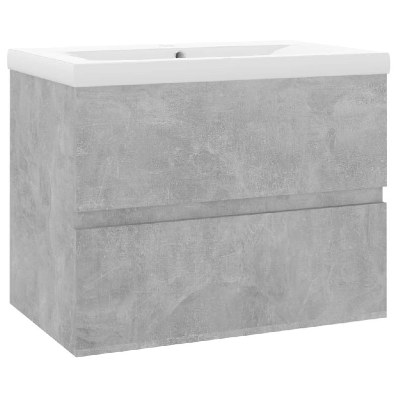 ARMOIRE D\'ÉVIER AVEC LAVABO INTÉGRÉ 60 X 38,5 X 45 CM GRIS AGGLOMÉRÉ 02_0006501_0