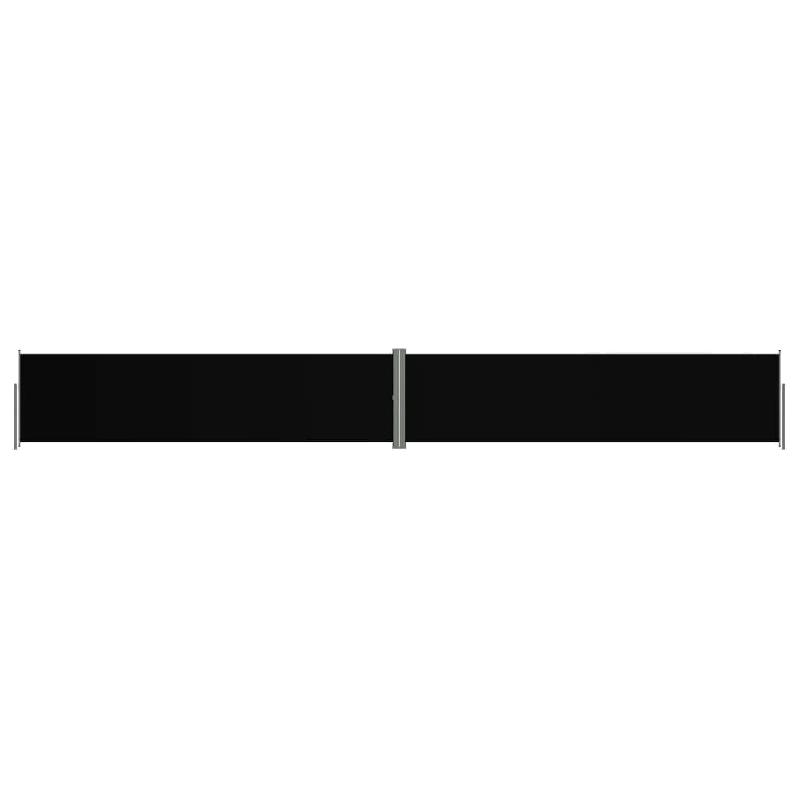 AUVENT PARAVENT STORE BRISE-VUE LATÉRAL RÉTRACTABLE DE PATIO JARDIN TERRASSE BALCON PROTECTION VISUELLE ÉCRAN 160 X 1200 CM NOIR 02_0007439_0