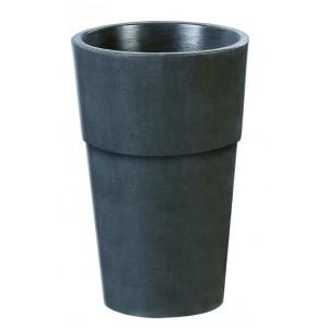 Bac vase pot rond en béton ciré - 60L - finition marbrée, traité contre le gel - 017294_0