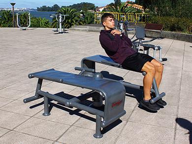 Banc abdominal duo - Musculation de la sangle abdominale - Acier peint - Norme EN 16630_0