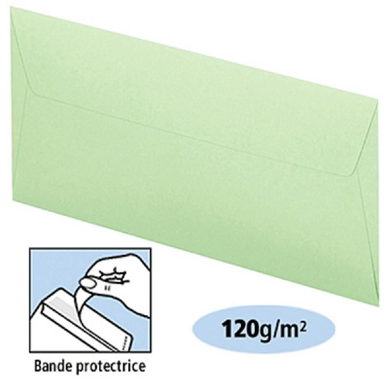 CLAIREFONTAINE ENVELOPPE COULEUR POLLEN - CLAIREFONTAINE - 110 X 220 MM - SANS FENÊTRE - VERT - BOITE DE 20