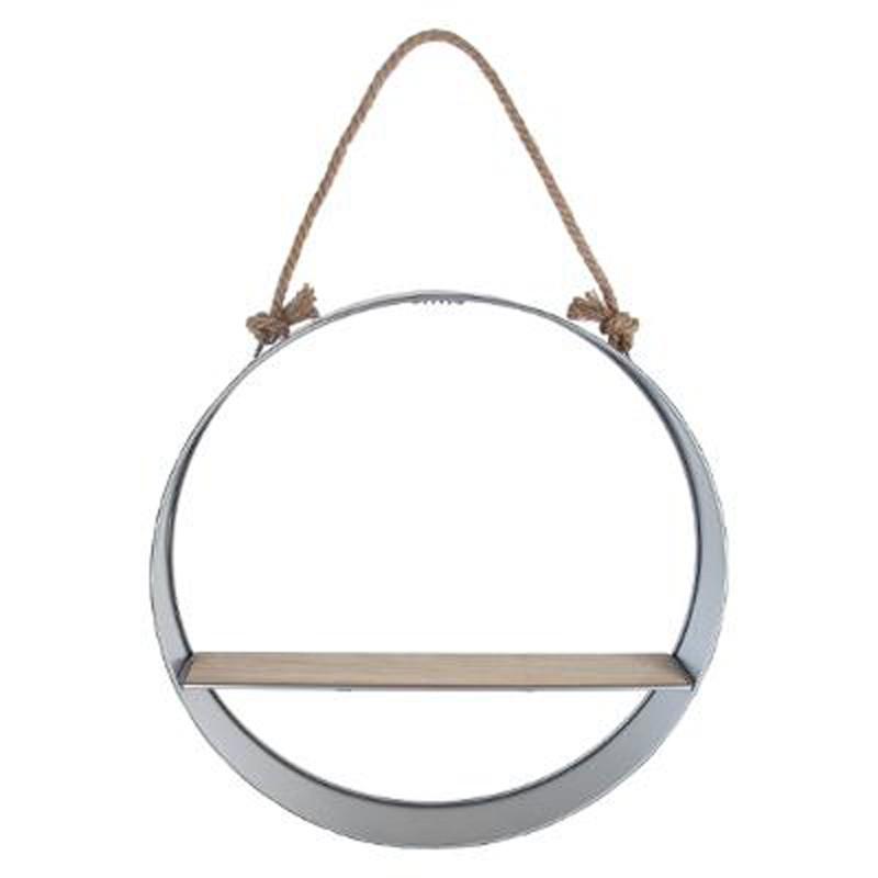 Étagère rétro métal & bois - Hublot 55cm naturel - Paris Prix_0