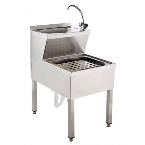 LAVE MAINS INOX AVEC VIDE SEAU PROFESSIONNEL 500 X 600 X 900 MM