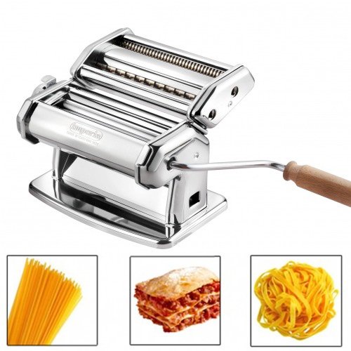 Machine à pâtes Imperia SP 150 - Laminoir 15 cm - Acier chromé - 6 épaisseurs réglables - Accessoires lasagnes, tagliatelles et fettucine_0