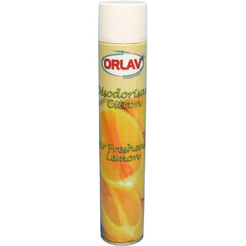 ORLAV - Aérosol désodorisant citron 750ml - Neutralise les odeurs de cuisine, toilettes, tabac_0