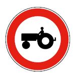 Panneau d'accès interdit aux véhicules agricoles à moteur - B9d - Panneau routier_0