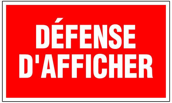 Panneau de signalisation rigide en matière synthétique - Défense d'afficher_0