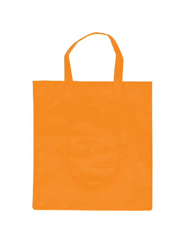 Sac shopping pliable - Non-woven, 70 g/m² - Couleur orange - Taille pliée 185×87 mm_0