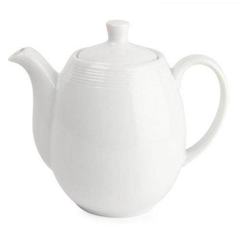 THÉIÈRES / CAFETIÈRES EN PORCELAINE BLANCHES LINEAR OLYMPIA 1 L - LOT DE 4