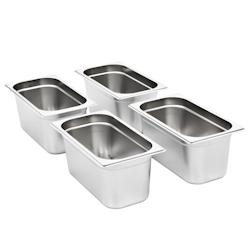VidaXL Récipients Gastronorm 4 Pcs Gn 1 3 150 Mm Acier Inoxydable - argenté 50896_0