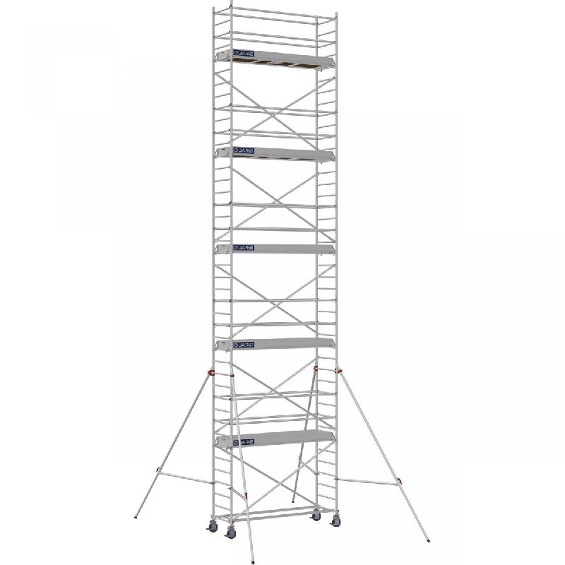 Échafaudage roulant aluminium DOCKER 85 version lisses - Hauteur de travail : 11,90 m - DUARIB - 7125100_0