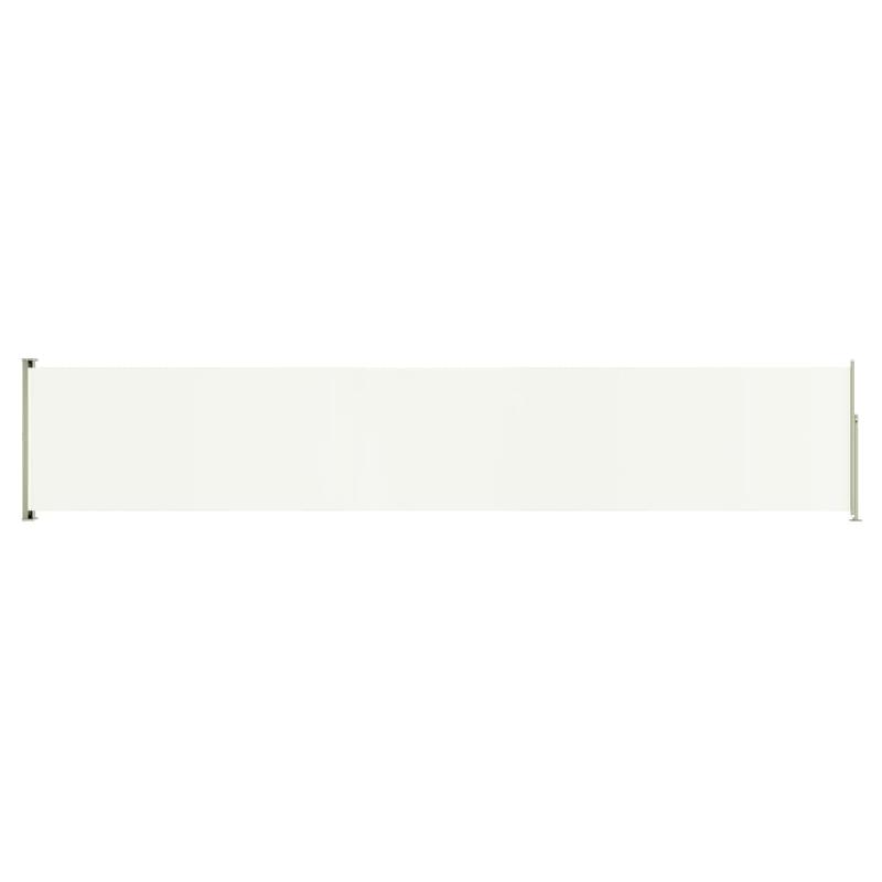 Auvent paravent store brise-vue latéral rétractable - Terrasse, balcon, jardin - 117 x 600 cm - Crème_0