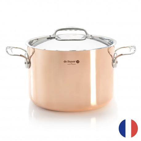 Braisière en cuivre-inox à fond magnétique induction avec couvercle - De Buyer - Prima Matera - 24 cm - 7,5 L_0