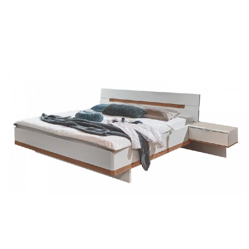 Cadre de lit avec chevets GIRBO 180 x 200 cm - Blanc et Chêne Artisan - Design contemporain_0