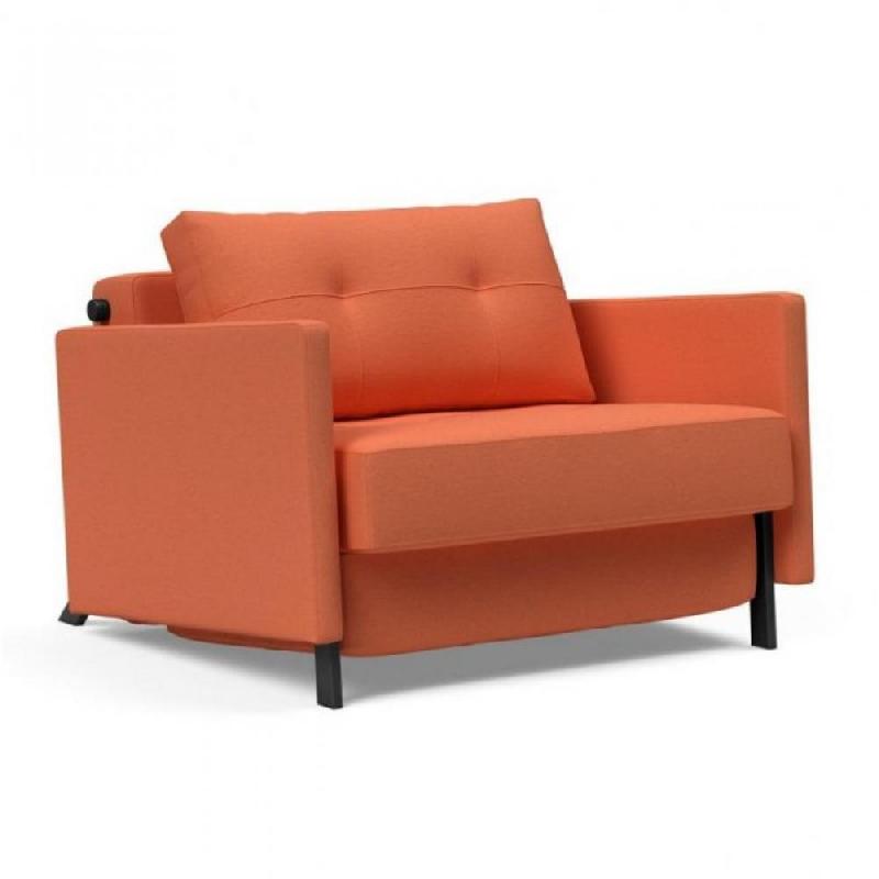 INNOVATION LIVING  FAUTEUIL DESIGN SOFABED CUBED 02 ARMS ARGUS RUST CONVERTIBLE LIT 200*90CM_0