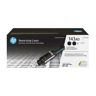 Kit de recharge de toner noir Neverstop authentique HP 143AD (double pack)_0
