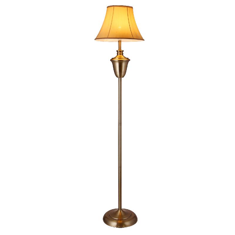 Lampadaire lampe à pied lampe torchère cuivre poli beige hauteur : env. 157 cm diamètre de l\'abat-jour : 35 cm beige brun blanc 03_0002441
