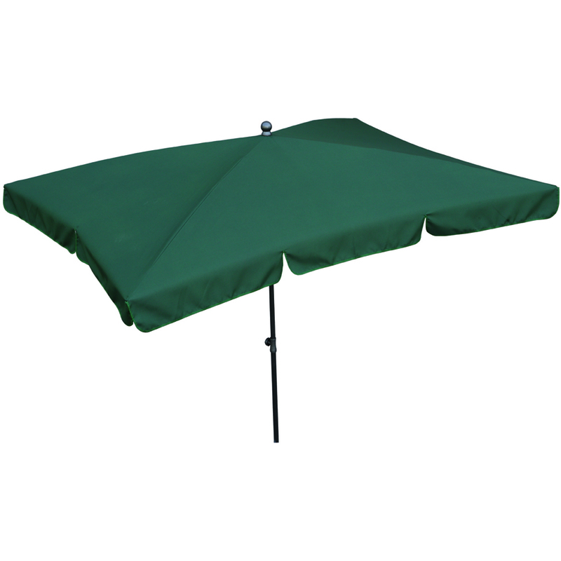 PARASOL RECTANGULAIRE CENTRÉ COLORIS VERT - DIM : H 250 X D 210 X 130/4 CM -PEGANE-