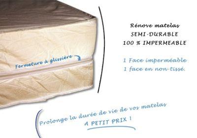 Protège-rénove matelas semi-durable 160x200x20 - imperméable avec fermeture à glissière_0