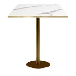 Restootab - Mange-debout 60x60cm Rome bistrot marbre blanc - blanc Bois manufacturé 3701665200749_0