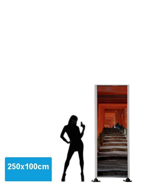 Totem non lumineux Sherman - Double face plat extérieur 250x100 cm - Aluminium, marquage adhésif HD_0