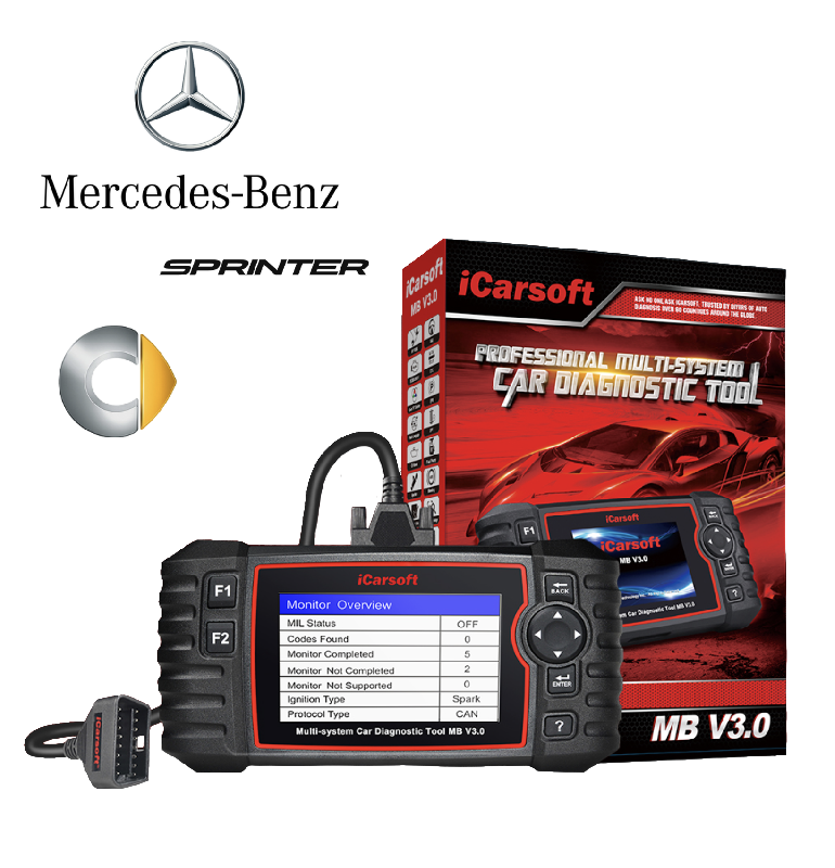 Valise diagnostic automobile iCarsoft MB V3.0 - Écran 4 pouces - Diagnostic complet pour Mercedes, Smart et Sprinter_0