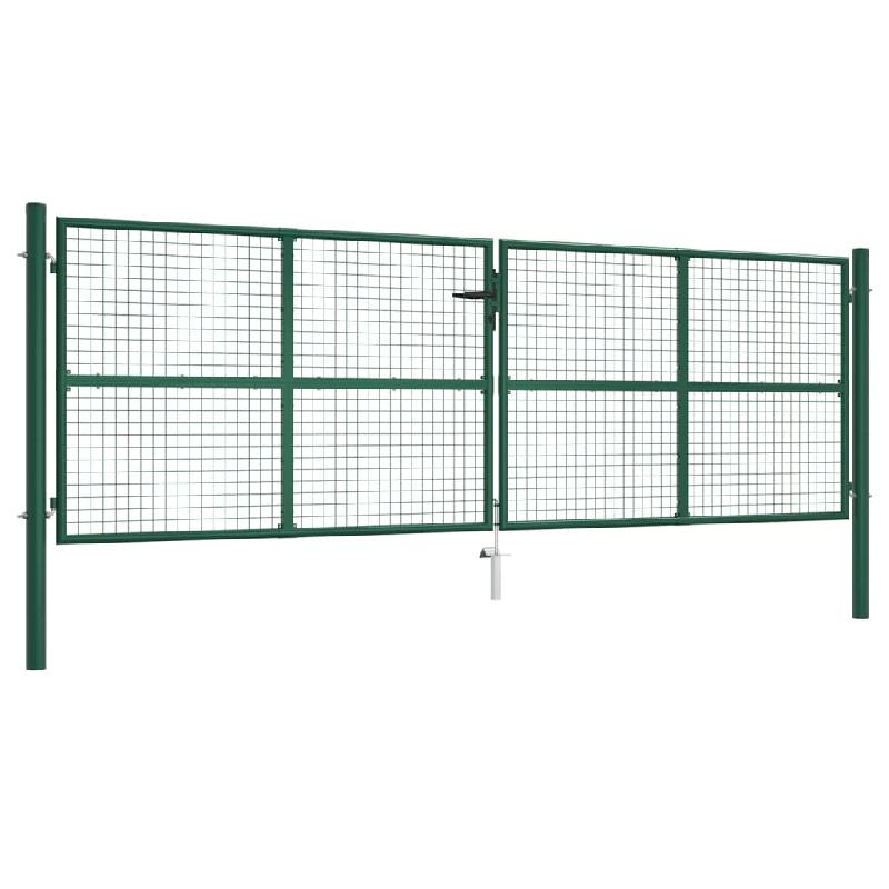 Vidaxl portail en treillis de jardin acier 400 x 125 cm vert 145749_0