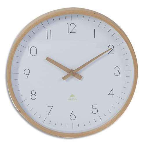 Horloge murale Alba - 30 cm - cadran en bois - produit éco-responsable recyclable à 80%_0