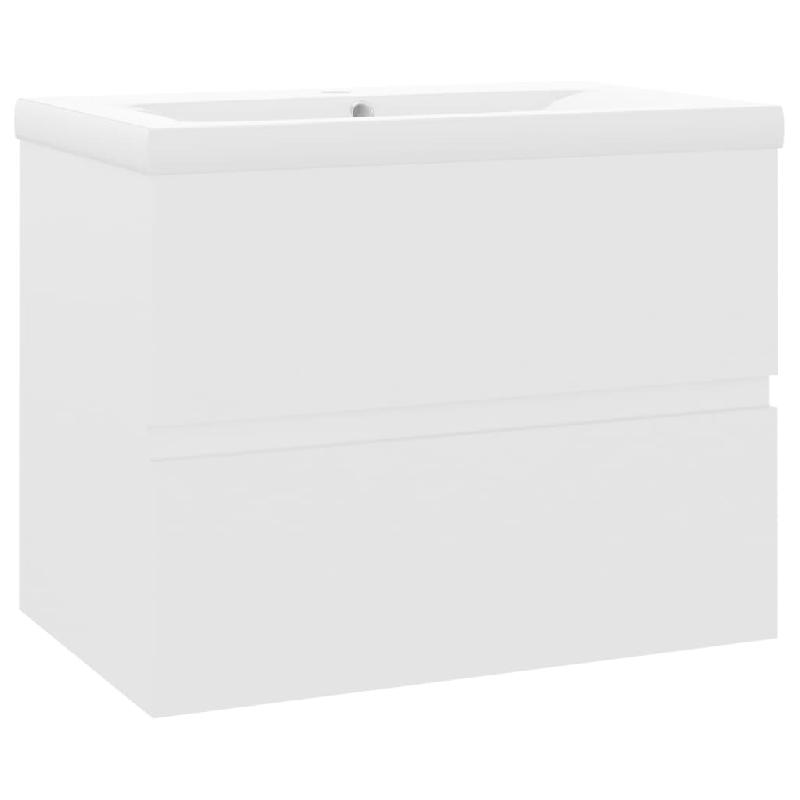 ARMOIRE D\'ÉVIER AVEC LAVABO INTÉGRÉ 60 X 38,5 X 45 CM AGGLOMÉRÉ BLANC 02_0006427_0