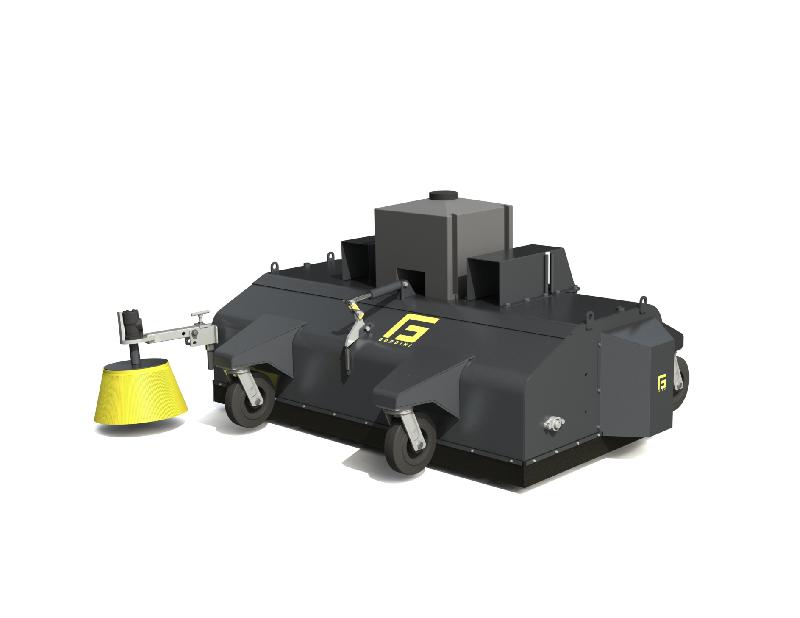 Balayeuse industrielle SI - adaptable à mini-chargeuse, chargeuse sur pneus, tractopelle, chariot télescopique, chariot élévateur avec cadre flottant_0