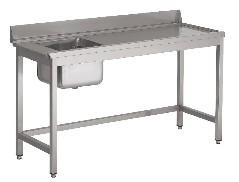 Plonge inox professionnelle - 1 bac à gauche - 1200x700 mm - Réf. 7812.0600_0